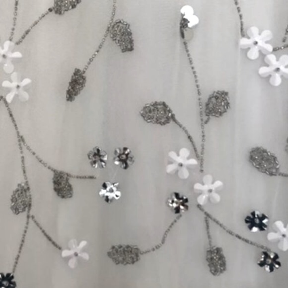 Adrianna Papell x BHLDN Faye 4 / Sm White Silver Embellished Maxi Wedding Gown - Picture 3 of 11